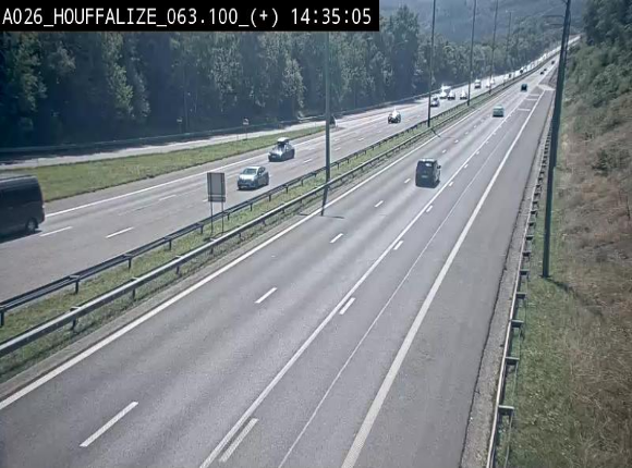 <h2>Webcam autoroute des Ardennes (E25/A26) à hauteur d'Houffalize. Vue orientée vers Baraque de Fraiture</h2>
