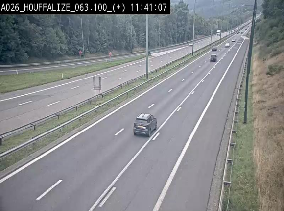 <h2>Webcam autoroute des Ardennes (E25/A26) à hauteur d'Houffalize. Vue orientée vers Baraque de Fraiture</h2>