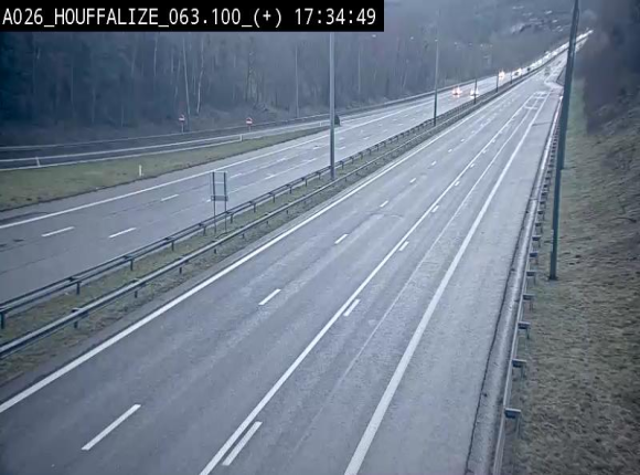 <h2>Webcam autoroute des Ardennes (E25/A26) à hauteur d'Houffalize. Vue orientée vers Baraque de Fraiture</h2>