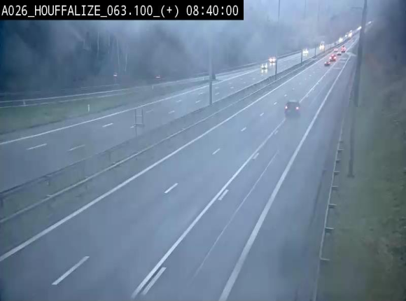 <h2>Webcam autoroute des Ardennes (E25/A26) à hauteur d'Houffalize. Vue orientée vers Baraque de Fraiture</h2>