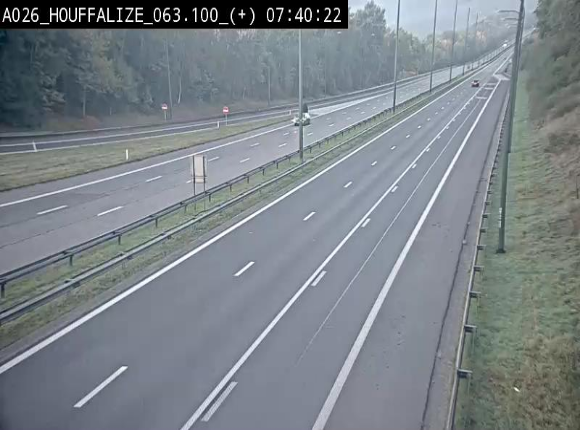 <h2>Webcam autoroute des Ardennes (E25/A26) à hauteur d'Houffalize. Vue orientée vers Baraque de Fraiture</h2>