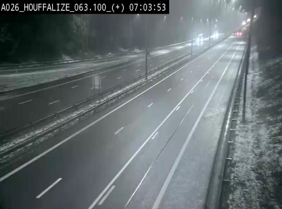 Webcam autoroute des Ardennes (E25/A26) à hauteur d'Houffalize. Vue orientée vers Baraque de Fraiture