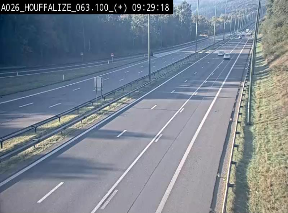 <h2>Webcam autoroute des Ardennes (E25/A26) à hauteur d'Houffalize. Vue orientée vers Baraque de Fraiture</h2>