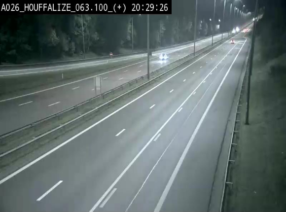 Webcam autoroute des Ardennes (E25/A26) à hauteur d'Houffalize. Vue orientée vers Baraque de Fraiture