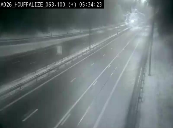 Webcam autoroute des Ardennes (E25/A26) à hauteur d'Houffalize. Vue orientée vers Baraque de Fraiture