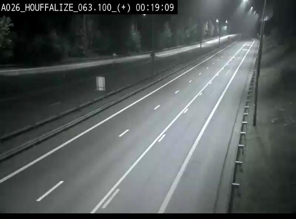Webcam autoroute des Ardennes (E25/A26) à hauteur d'Houffalize. Vue orientée vers Baraque de Fraiture