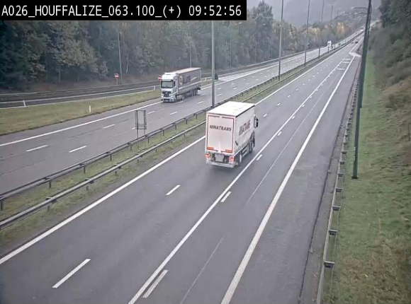 <h2>Webcam autoroute des Ardennes (E25/A26) à hauteur d'Houffalize. Vue orientée vers Baraque de Fraiture</h2>