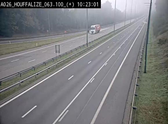 <h2>Webcam autoroute des Ardennes (E25/A26) à hauteur d'Houffalize. Vue orientée vers Baraque de Fraiture</h2>