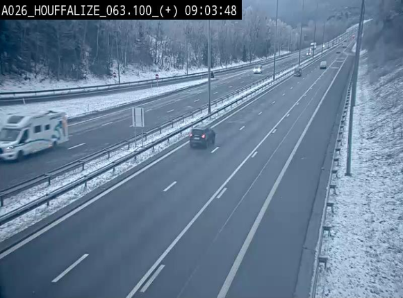 <h2>Webcam autoroute des Ardennes (E25/A26) à hauteur d'Houffalize. Vue orientée vers Baraque de Fraiture</h2>