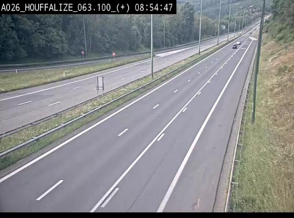 <h2>Webcam autoroute des Ardennes (E25/A26) à hauteur d'Houffalize. Vue orientée vers Baraque de Fraiture</h2>