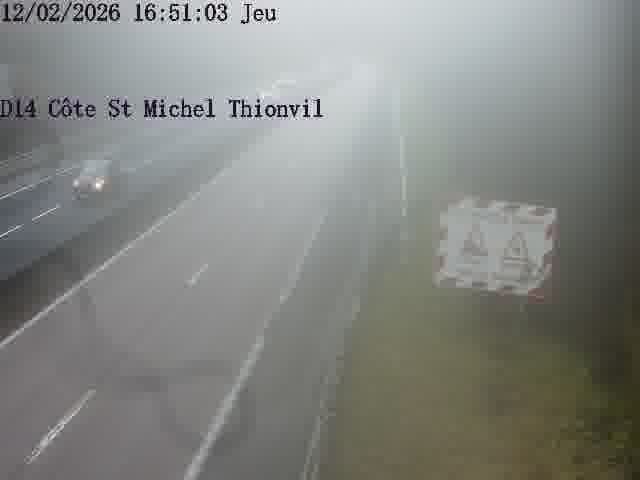 <h2>Webcam sur la D14, dans la côte Saint-Michel. Vue orientée vers Thionville</h2>