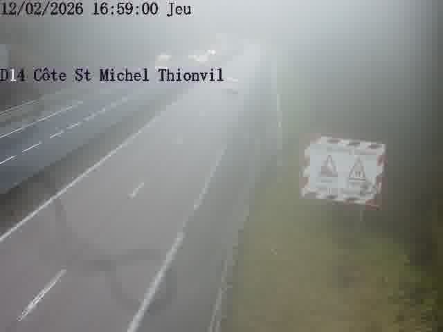 <h2>Webcam sur la D14, dans la côte Saint-Michel. Vue orientée vers Thionville</h2>