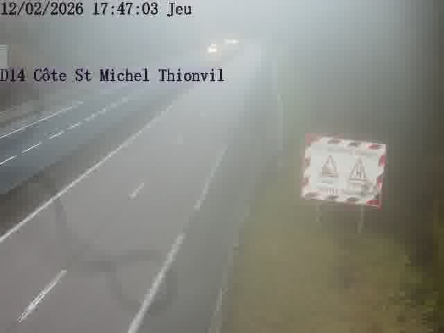 <h2>Webcam sur la D14, dans la côte Saint-Michel. Vue orientée vers Thionville</h2>