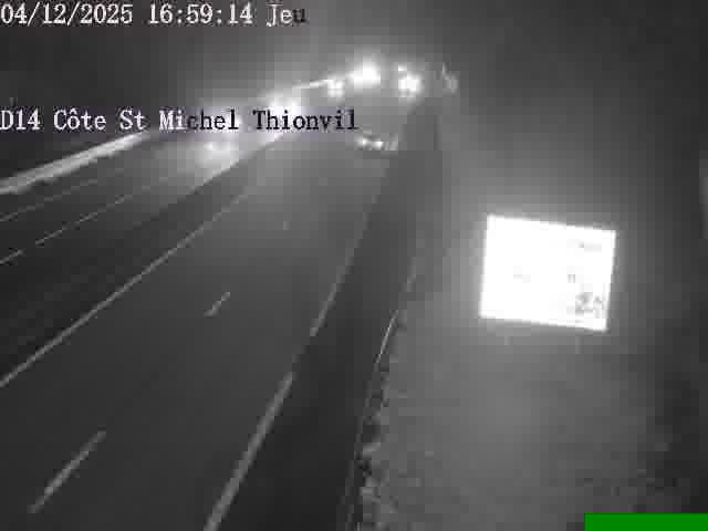 <h2>Webcam sur la D14, dans la côte Saint-Michel. Vue orientée vers Thionville</h2>