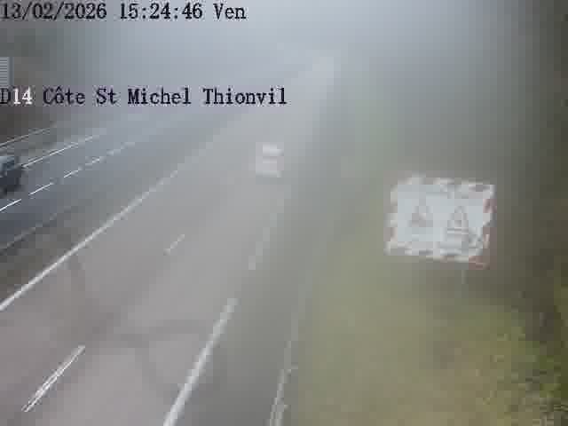 <h2>Webcam sur la D14, dans la côte Saint-Michel. Vue orientée vers Thionville</h2>