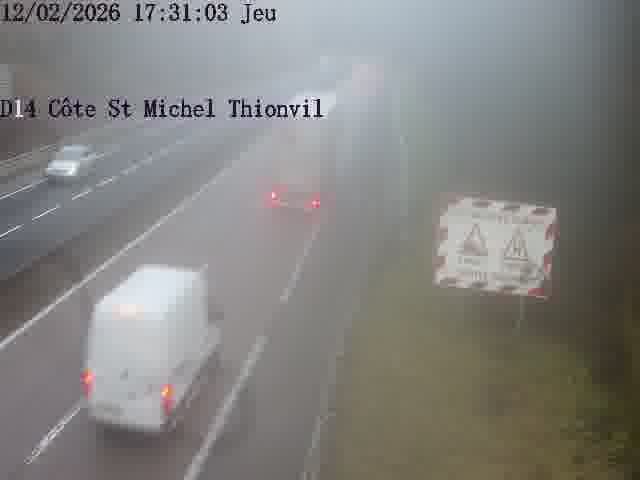 <h2>Webcam sur la D14, dans la côte Saint-Michel. Vue orientée vers Thionville</h2>