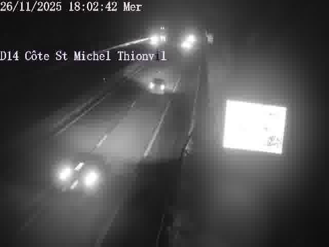 <h2>Webcam sur la D14, dans la côte Saint-Michel. Vue orientée vers Thionville</h2>
