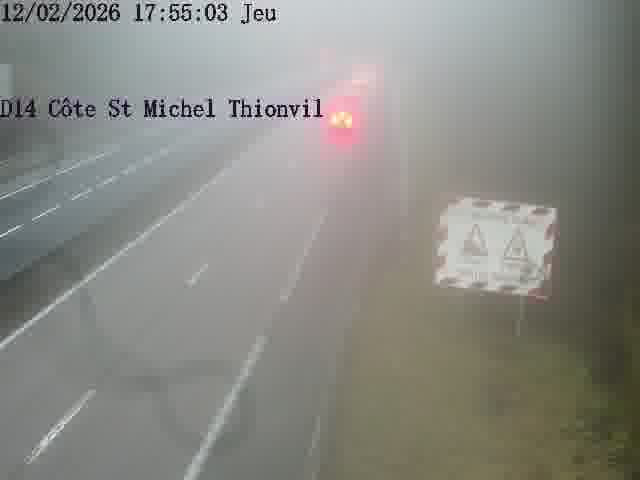 <h2>Webcam sur la D14, dans la côte Saint-Michel. Vue orientée vers Thionville</h2>