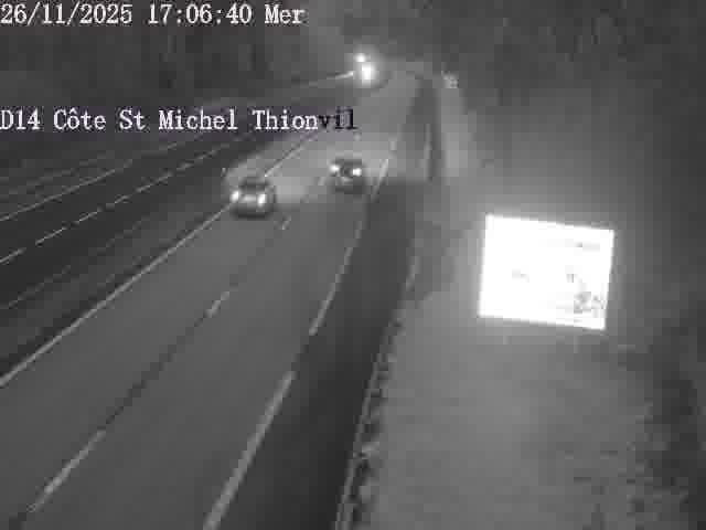 <h2>Webcam sur la D14, dans la côte Saint-Michel. Vue orientée vers Thionville</h2>