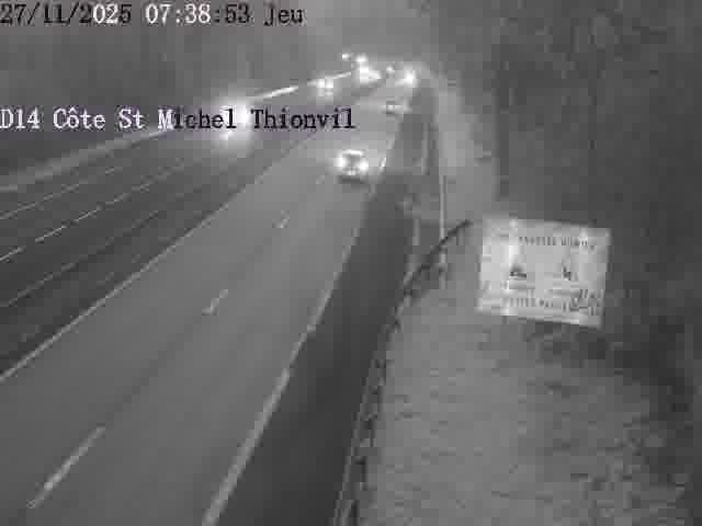 <h2>Webcam sur la D14, dans la côte Saint-Michel. Vue orientée vers Thionville</h2>