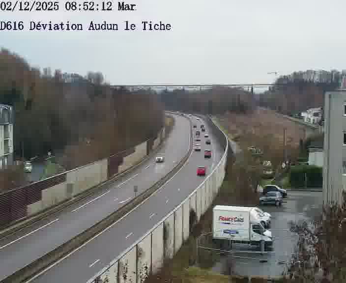 <h2>Webcams sur la D616, sur le contournement d'Audun-le-Tiche menant à Belval (Luxembourg)</h2>