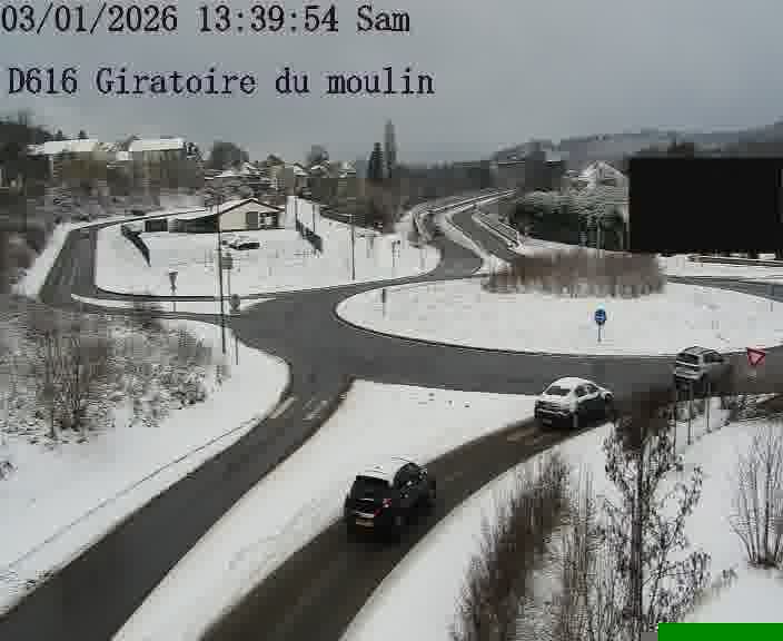 Webcams sur la D616, sur le contournement d'Audun-le-Tiche. Vue orientée vers le rond-point du Moulin, en provenance du Luxembourg