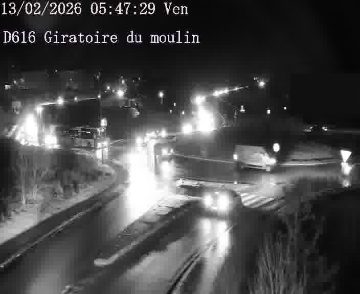 Webcams sur la D616, sur le contournement d'Audun-le-Tiche. Vue orientée vers le rond-point du Moulin, en provenance du Luxembourg
