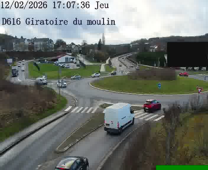 <h2>Webcams sur la D616, sur le contournement d'Audun-le-Tiche. Vue orientée vers le rond-point du Moulin, en provenance du Luxembourg</h2>