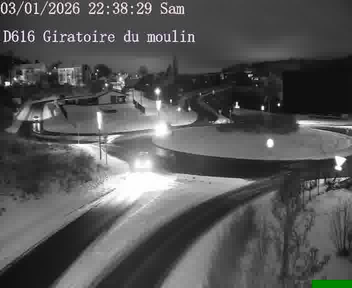 Webcams sur la D616, sur le contournement d'Audun-le-Tiche. Vue orientée vers le rond-point du Moulin, en provenance du Luxembourg