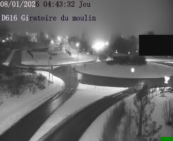 Webcams sur la D616, sur le contournement d'Audun-le-Tiche. Vue orientée vers le rond-point du Moulin, en provenance du Luxembourg
