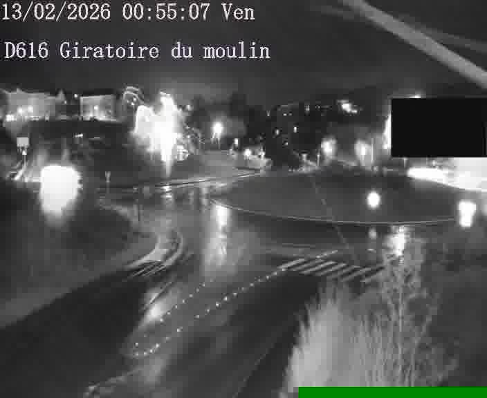 Webcams sur la D616, sur le contournement d'Audun-le-Tiche. Vue orientée vers le rond-point du Moulin, en provenance du Luxembourg