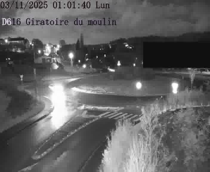 Webcams sur la D616, sur le contournement d'Audun-le-Tiche. Vue orientée vers le rond-point du Moulin, en provenance du Luxembourg