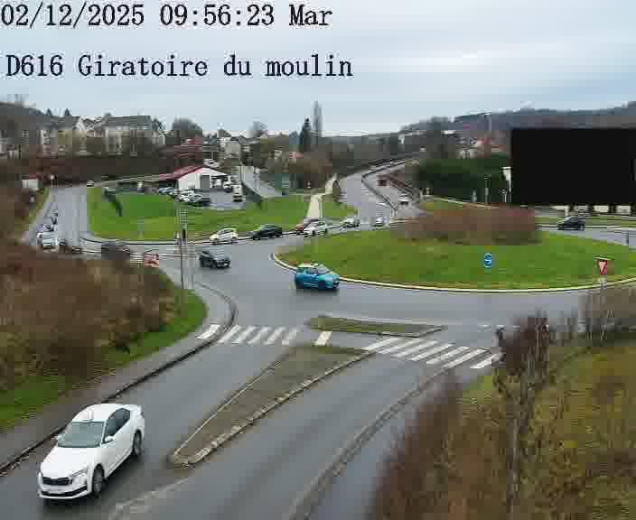 <h2>Webcams sur la D616, sur le contournement d'Audun-le-Tiche. Vue orientée vers le rond-point du Moulin, en provenance du Luxembourg</h2>