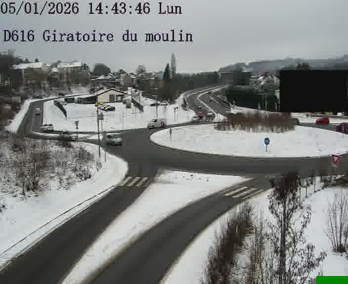Webcams sur la D616, sur le contournement d'Audun-le-Tiche. Vue orientée vers le rond-point du Moulin, en provenance du Luxembourg