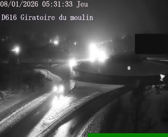 Webcams sur la D616, sur le contournement d'Audun-le-Tiche. Vue orientée vers le rond-point du Moulin, en provenance du Luxembourg