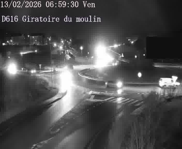 Webcams sur la D616, sur le contournement d'Audun-le-Tiche. Vue orientée vers le rond-point du Moulin, en provenance du Luxembourg