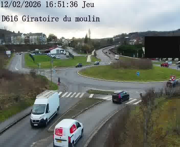 <h2>Webcams sur la D616, sur le contournement d'Audun-le-Tiche. Vue orientée vers le rond-point du Moulin, en provenance du Luxembourg</h2>