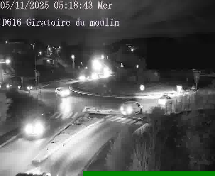 Webcams sur la D616, sur le contournement d'Audun-le-Tiche. Vue orientée vers le rond-point du Moulin, en provenance du Luxembourg