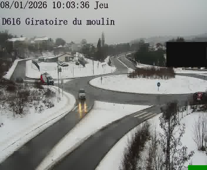 Webcams sur la D616, sur le contournement d'Audun-le-Tiche. Vue orientée vers le rond-point du Moulin, en provenance du Luxembourg