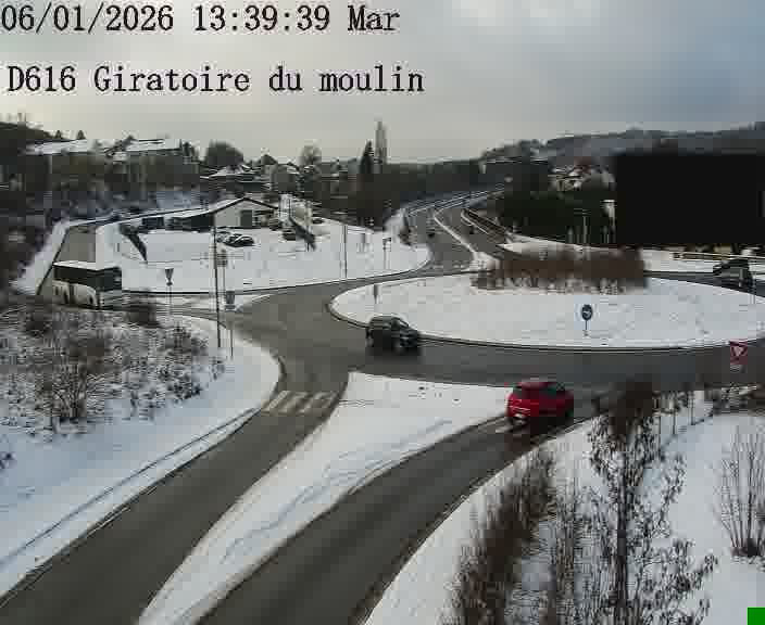 Webcams sur la D616, sur le contournement d'Audun-le-Tiche. Vue orientée vers le rond-point du Moulin, en provenance du Luxembourg