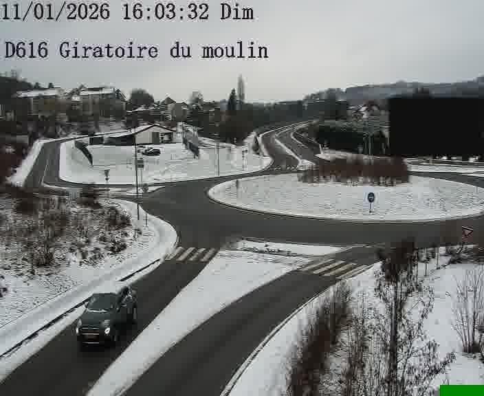 Webcams sur la D616, sur le contournement d'Audun-le-Tiche. Vue orientée vers le rond-point du Moulin, en provenance du Luxembourg