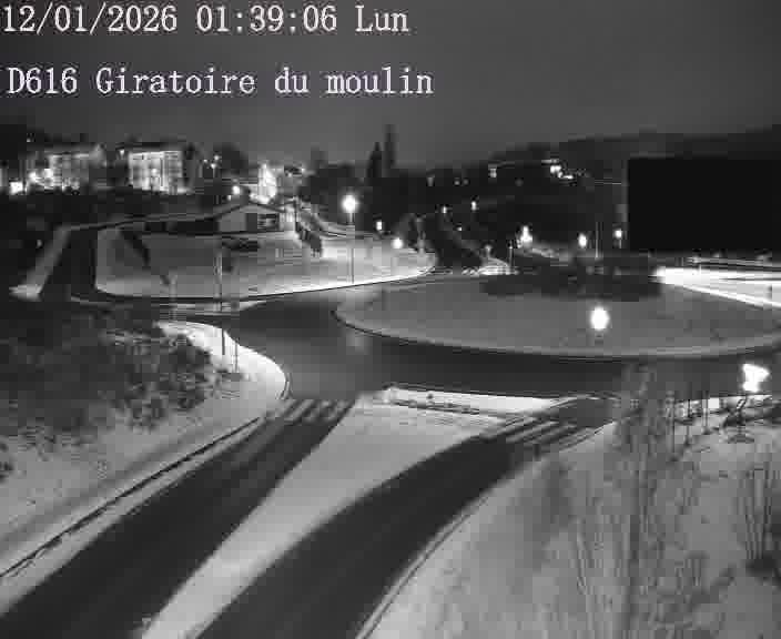 Webcams sur la D616, sur le contournement d'Audun-le-Tiche. Vue orientée vers le rond-point du Moulin, en provenance du Luxembourg
