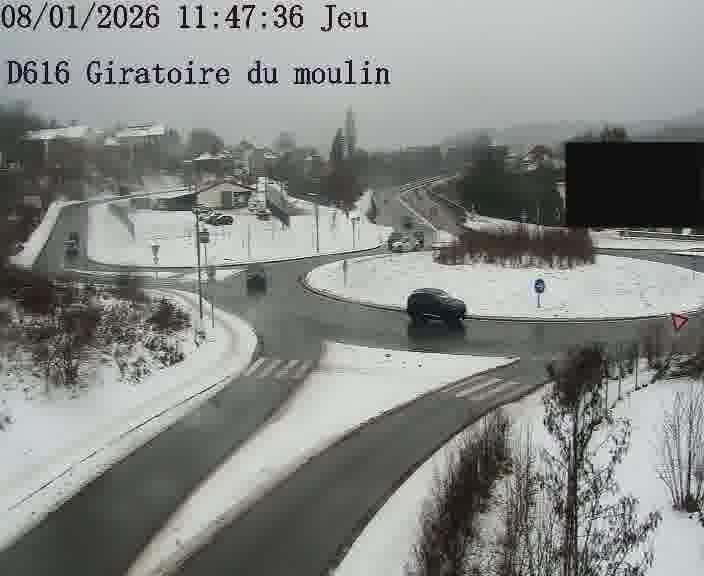 Webcams sur la D616, sur le contournement d'Audun-le-Tiche. Vue orientée vers le rond-point du Moulin, en provenance du Luxembourg