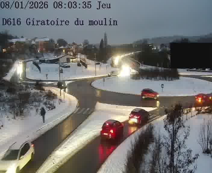 Webcams sur la D616, sur le contournement d'Audun-le-Tiche. Vue orientée vers le rond-point du Moulin, en provenance du Luxembourg