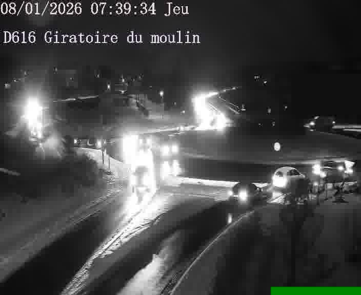 Webcams sur la D616, sur le contournement d'Audun-le-Tiche. Vue orientée vers le rond-point du Moulin, en provenance du Luxembourg