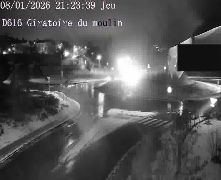 Webcams sur la D616, sur le contournement d'Audun-le-Tiche. Vue orientée vers le rond-point du Moulin, en provenance du Luxembourg