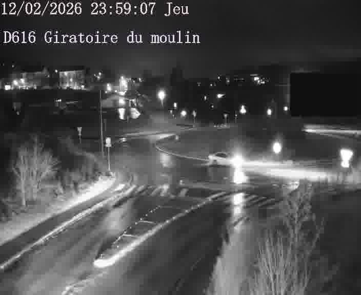 Webcams sur la D616, sur le contournement d'Audun-le-Tiche. Vue orientée vers le rond-point du Moulin, en provenance du Luxembourg