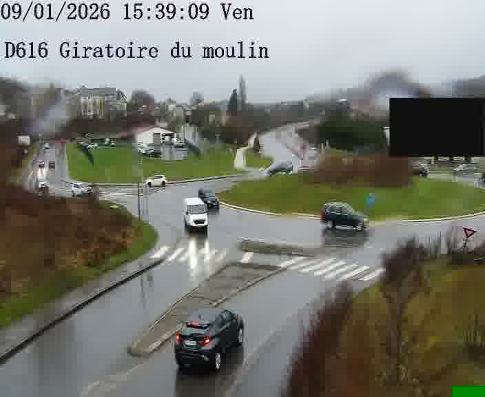 Webcams sur la D616, sur le contournement d'Audun-le-Tiche. Vue orientée vers le rond-point du Moulin, en provenance du Luxembourg