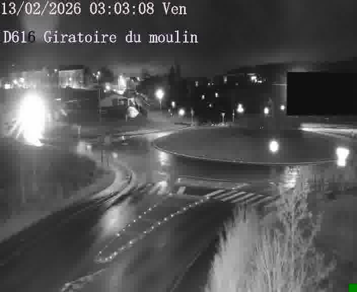 Webcams sur la D616, sur le contournement d'Audun-le-Tiche. Vue orientée vers le rond-point du Moulin, en provenance du Luxembourg