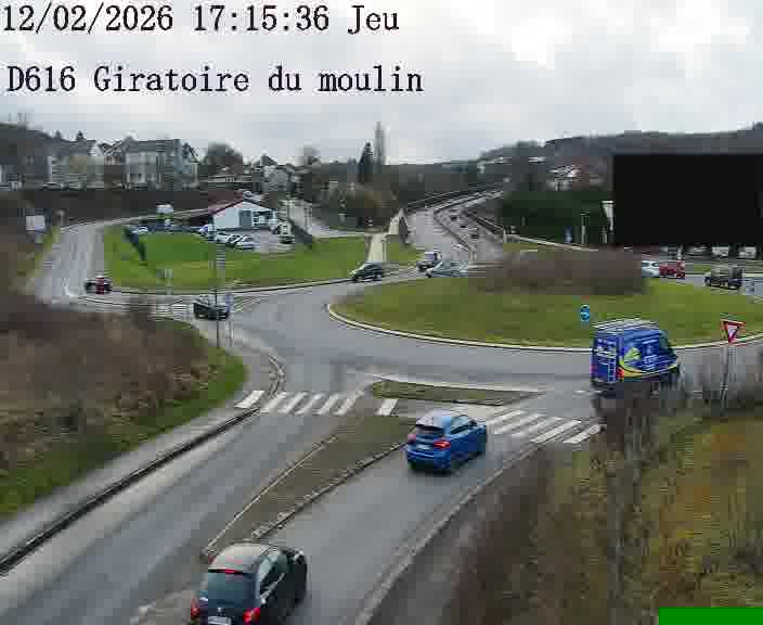 <h2>Webcams sur la D616, sur le contournement d'Audun-le-Tiche. Vue orientée vers le rond-point du Moulin, en provenance du Luxembourg</h2>